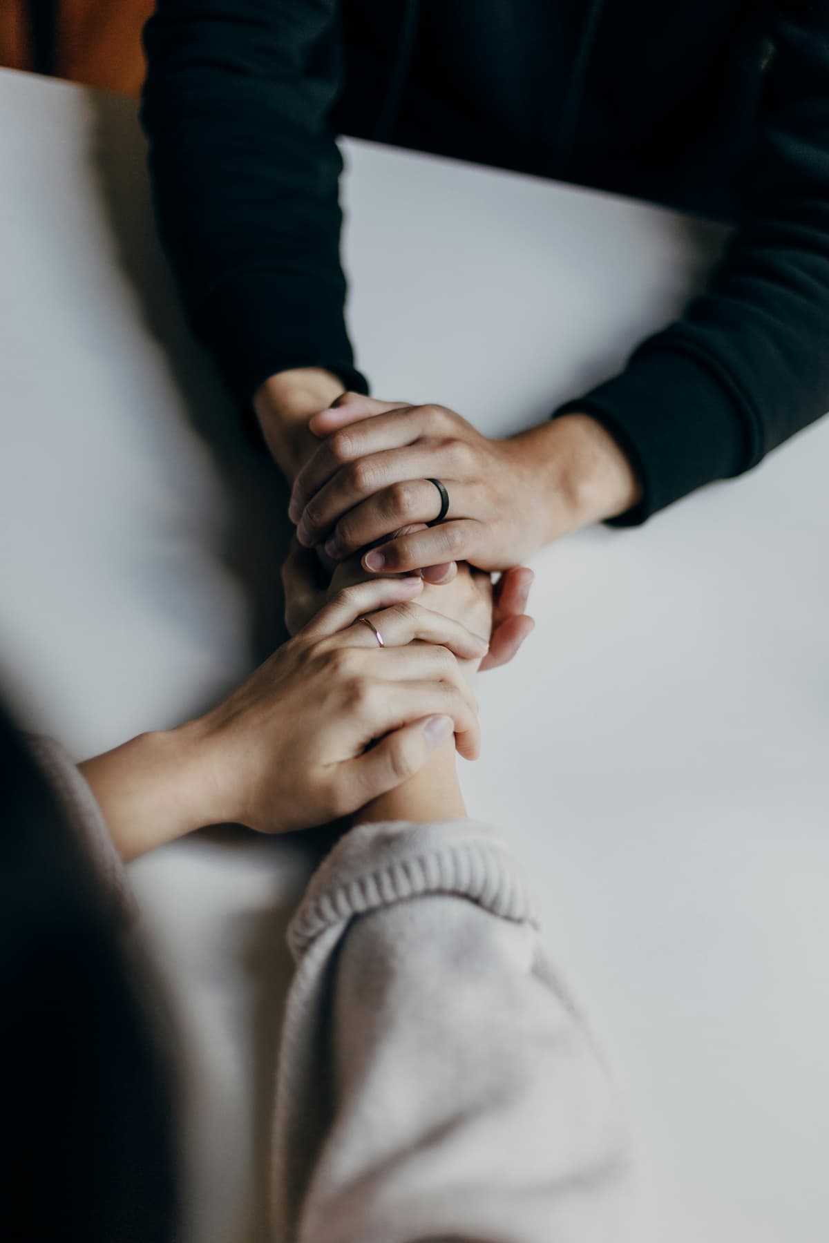 A clinician and client in an outpatient substance use counseling session.